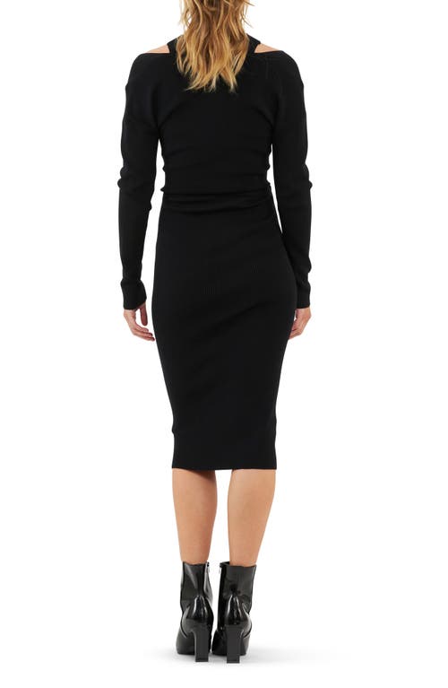 Shop Ripe Maternity Dayna Rib Long Sleeve Maternity/nursing Dress In Black