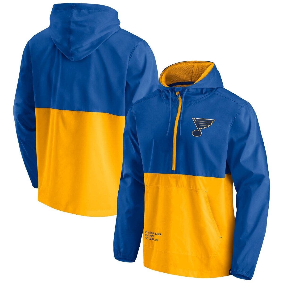 Louis Blues Thrill Seeker Anorak Half-Zip Jacket at Nordstrom Mens Branded Blue/Gold St Nordstrom Men Clothing Jackets Anoraks 