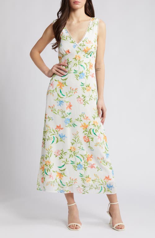 Dahlia Floral Print Sleeveless Midi Dress in Vintage Floral