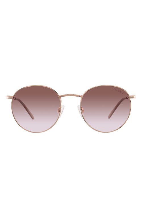 Velvet Eyewear Yokko 50mm Round Sunglasses in Rose Gold at Nordstrom
