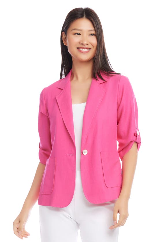 Shop Karen Kane Roll Tab Sleeve Jacket In Pink