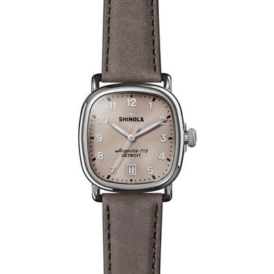 Shinola The Guardian Leather Strap Watch,