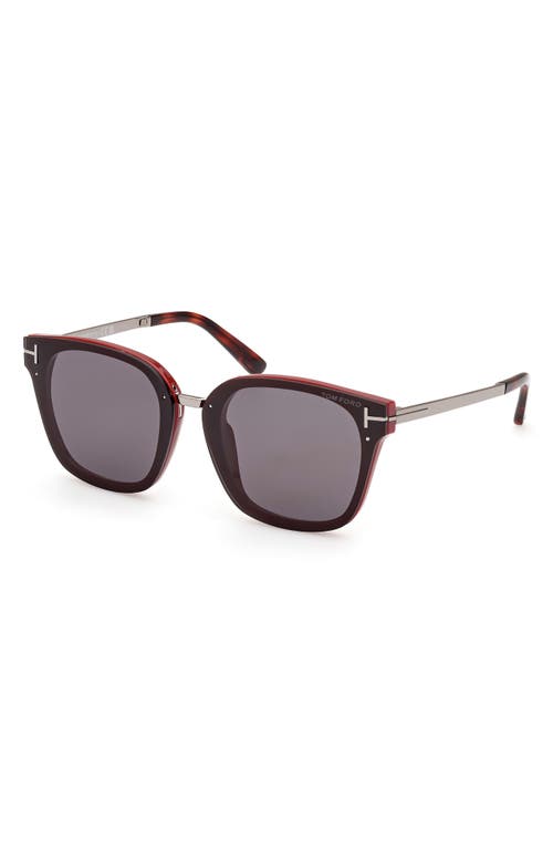 Shop Tom Ford Philippa 68mm Gradient Square Sunglasses In Shiny Bordeaux/smoke