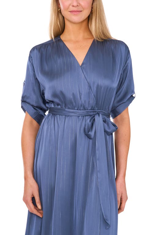 Shop Halogenr Halogen(r) Roll Cuff Faux Wrap Dress In Vintage Indigo Blue