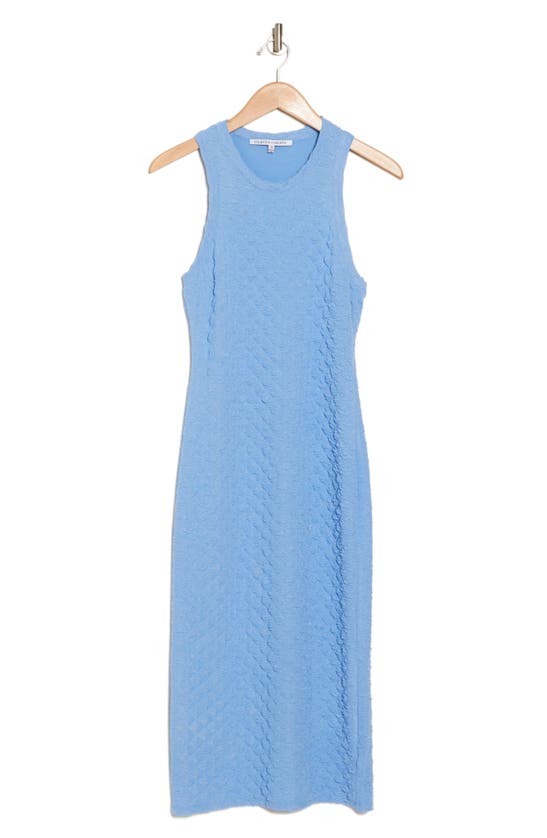 Collective Concepts Puckered Knit Dress In Light Blue