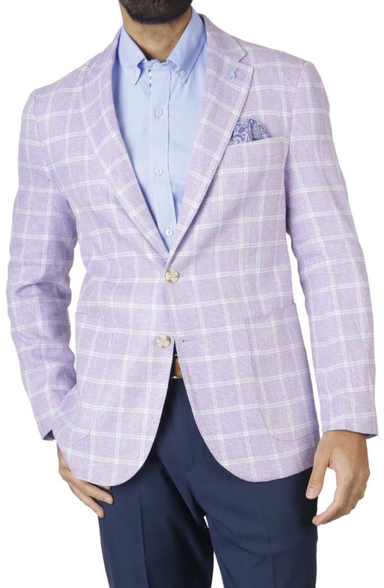 Shop Tailorbyrd Yarn Dyed Windowpane Sport Coat In Lilac