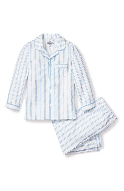 Petite Plume Kids' Stripe Two-Piece Pajamas White at Nordstrom