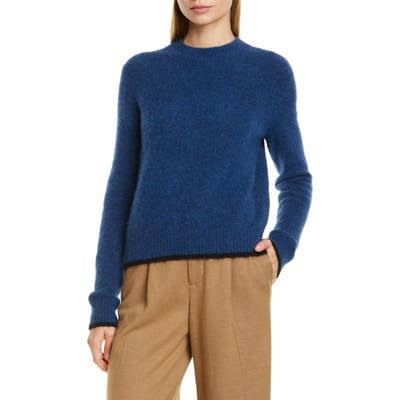 Vince Tipped Alpaca & Merino Wool Blend Crewneck Sweater, Blue