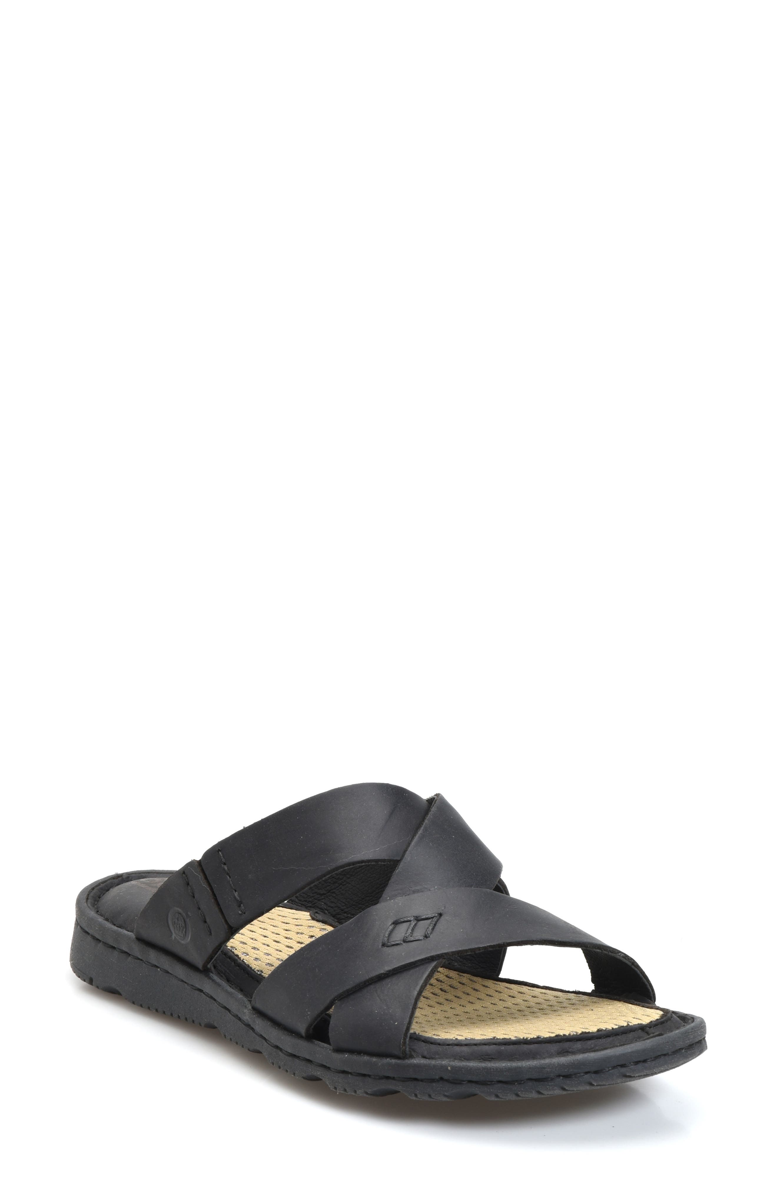 B?rn Hayka Asymmetrical Slide Sandal, Black