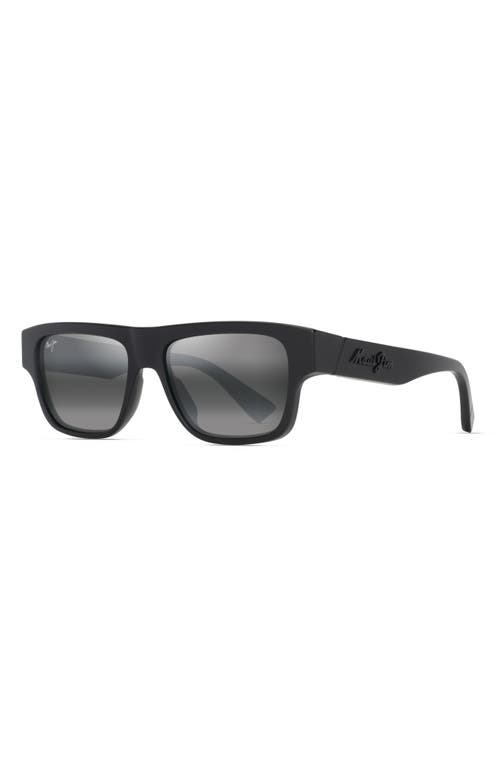 Shop Maui Jim Kokua 54mm Gradient Polarizedplus2® Square Sunglasses In Matte Black