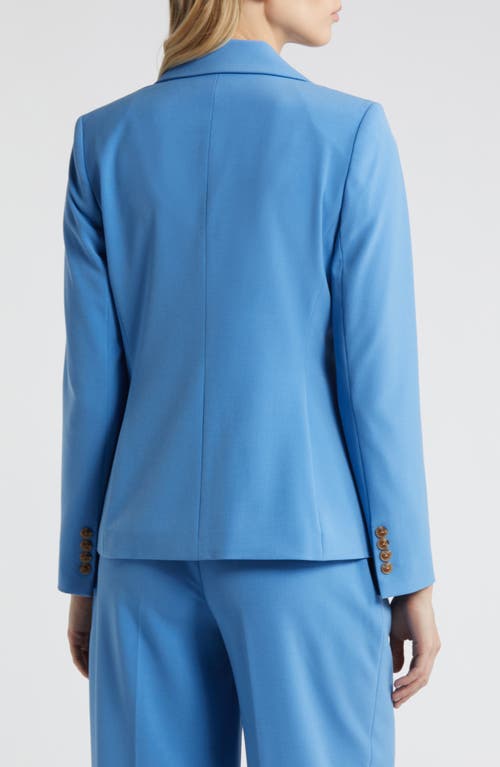 Shop Tahari Asl Faux Double Breasted Blazer In Summer Sky