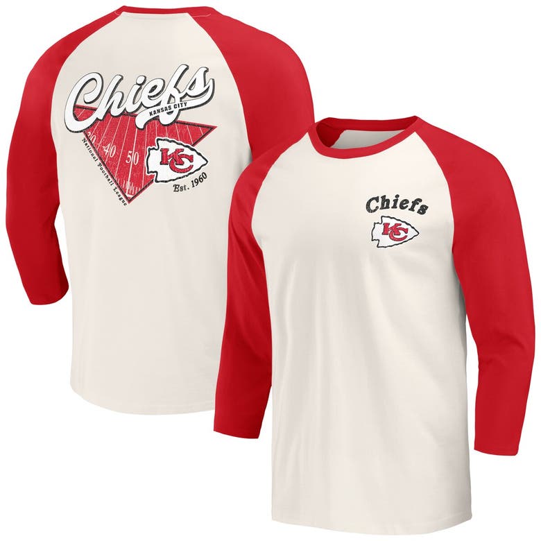 Darius Rucker Collection By Fanatics Red/white Kansas City Chiefs Raglan 3/4 Sleeve T-shirt
