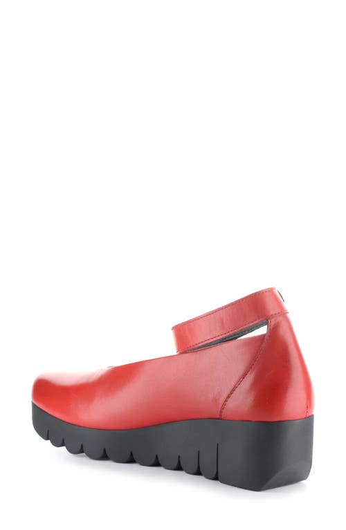 Shop Fly London Vily Ankle Strap Platform Wedge Pump In Red Burn