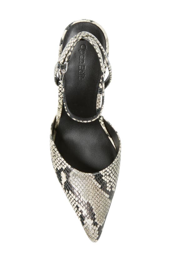 Shop Open Edit Neesha Ankle Strap Pump In Black-white Snake