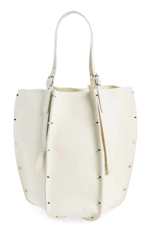 Chloé Carmela Spike Stud Leather Tote in White at Nordstrom