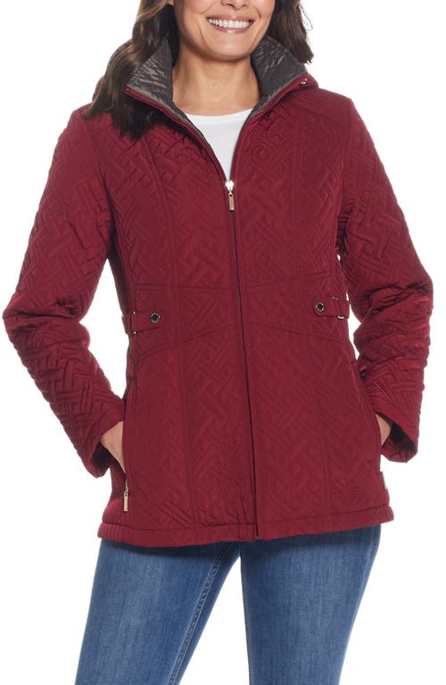 Quilted Jacket in Merlot