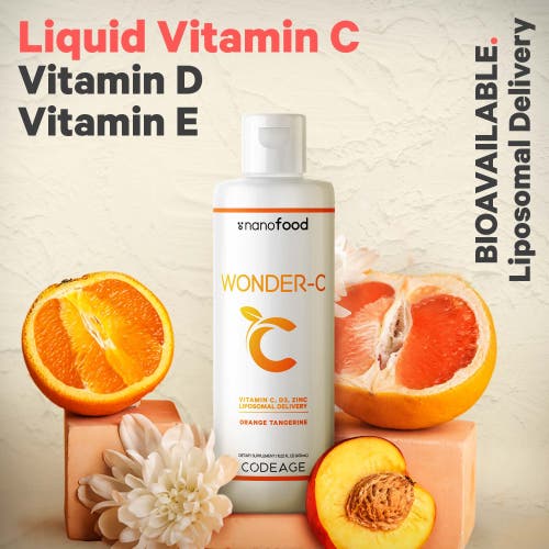 Codeage Wonder-C Liposomal Liquid Vitamin C 1000mg, Zinc Vitamin D E, Rosehip Echinacea, 15.22 fl oz in White at Nordstrom