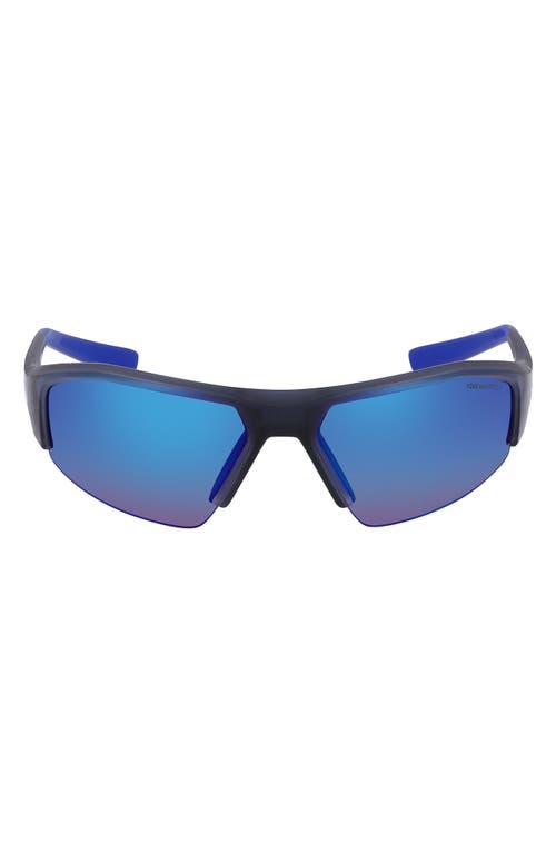 Skylon Ace 22 70mm Rectangular Sunglasses in Matte Dark Grey/Blue Mirror