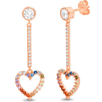 Lesa Michele Open Heart Drop Earrings
