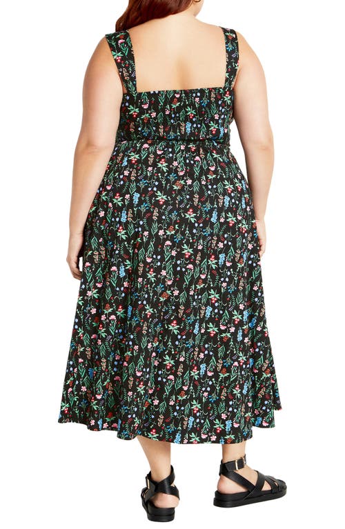 Shop City Chic Marylou Print Sleeveless Midi Dress In Bloom Study