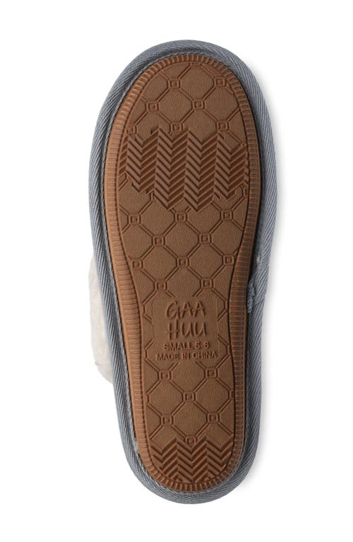 Gaahuu Faux Suede & Faux Shearling Lined Slipper In Grey