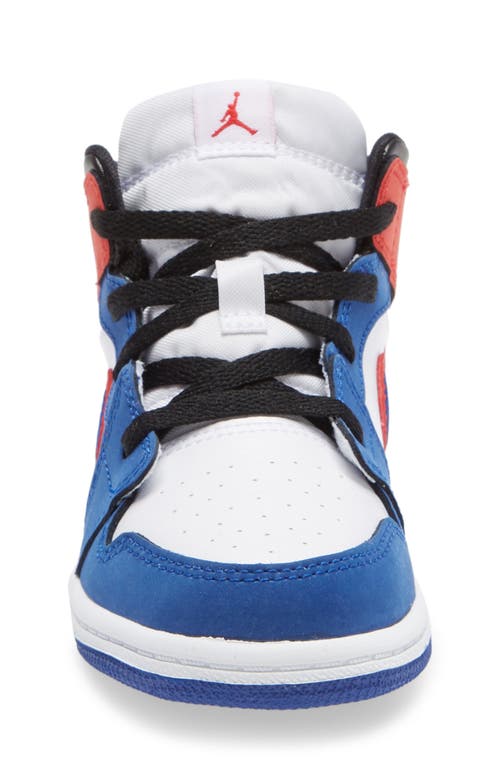 Shop Jordan Nike  Air  1 Mid Se Basketball Shoe In White/red/blue