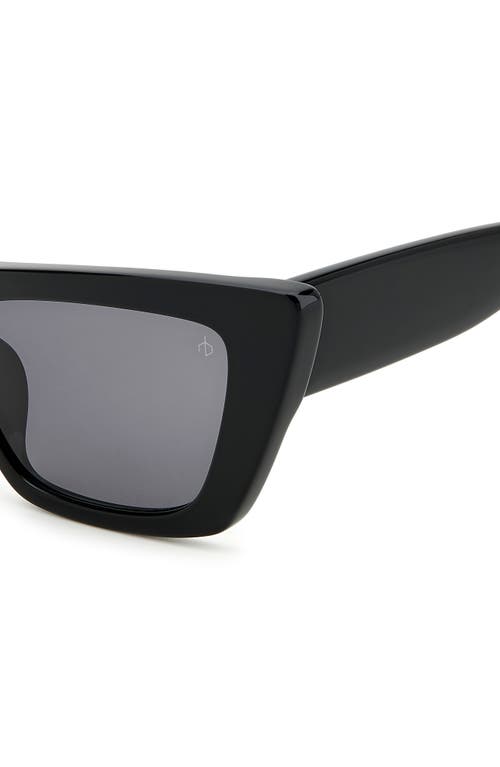 Rag & Bone 53mm Polarized Cat Eye Sunglasses In Black/gray Polarized