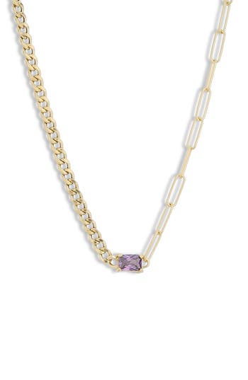Meshmerise Birthstone Necklace In Yellow-february