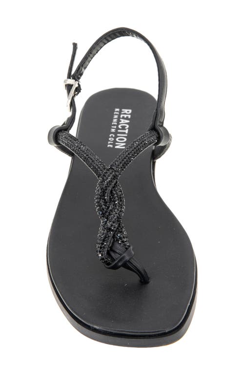 Shop Reaction Kenneth Cole Whitney Crystal Strap Flat Sandal In Black Metallic