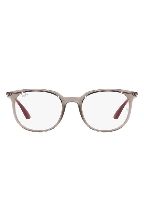 Ray-Ban 53mm Square Optical Glasses in Transparent Grey at Nordstrom
