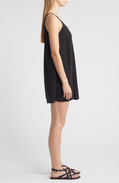 Shop Rip Curl Premium Surf Cotton Gauze Minidress In Black