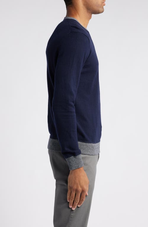 Shop Rails Burns Cotton & Cashmere Crewneck Sweater In Perfect Navy