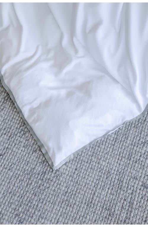 Shop Pom Pom At Home Langston Sateen Duvet Cover & Sham Set In White/seaglass