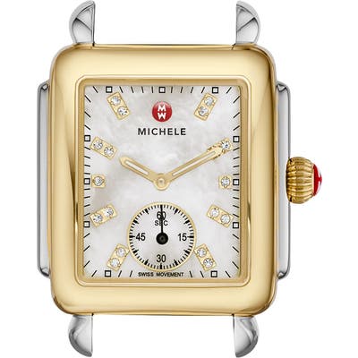 Michele Deco 16 Diamond Dial Two-Tone Watch Case, 2m X 31mm