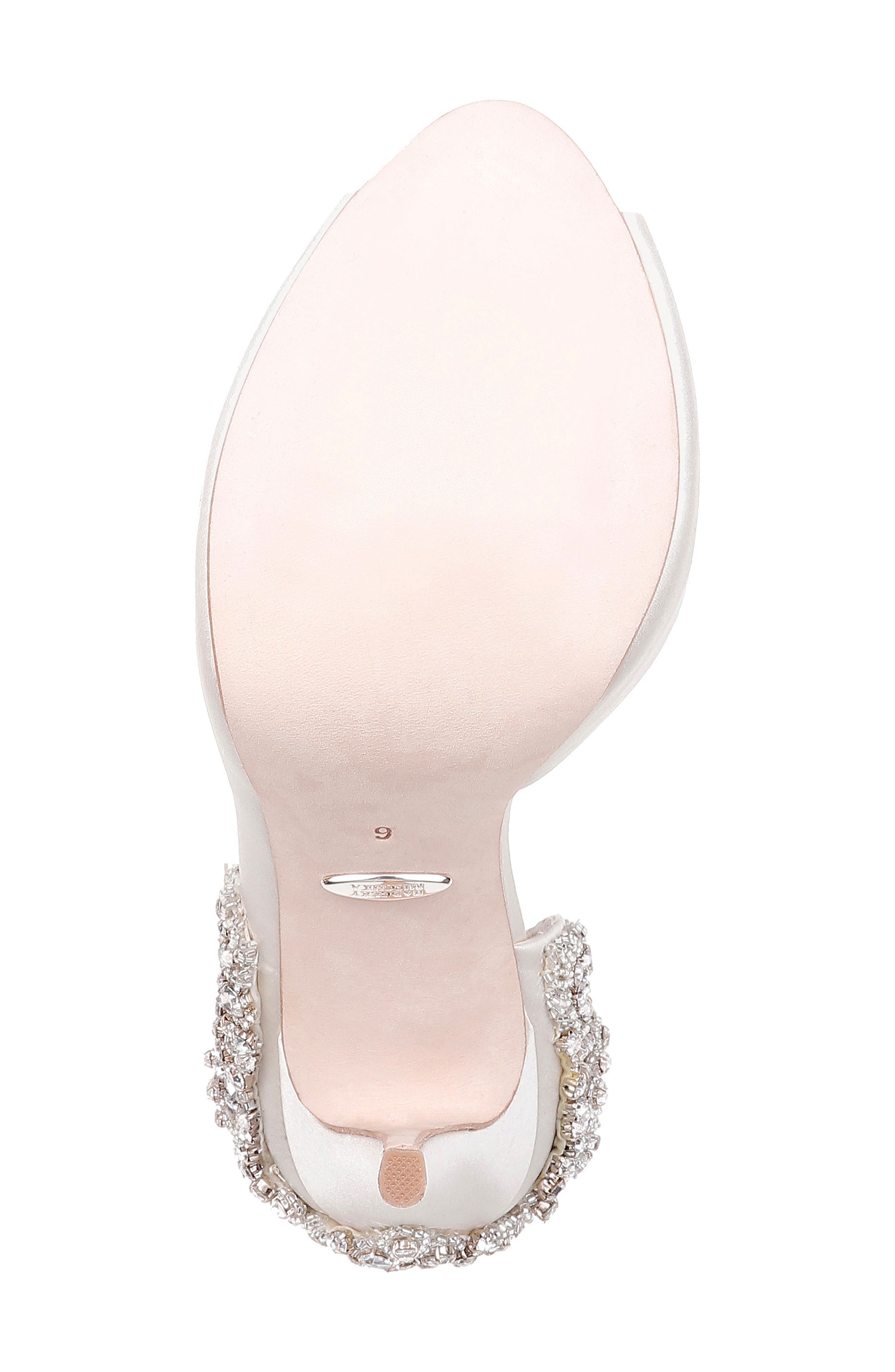 badgley mischka vicki crystal embellished peep toe pump