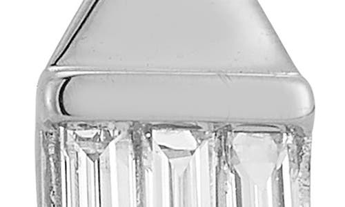 Dana Rebecca Designs Sadie Pearl Baguette Diamond Hexagonal Stud Earrings In White Gold