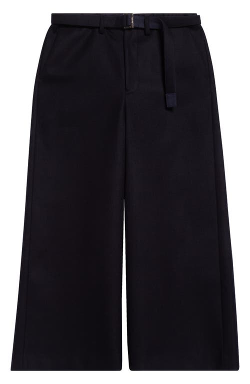 Shop Sacai Wool Melton Pants In Dark Navy