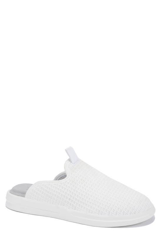 Lusso Cloud Men's Pelli Waffle-knit Slides In Bright White