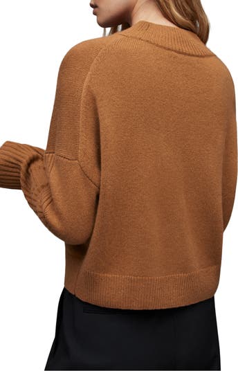 Wool Cashmere Aran Mock Turtleneck Sweater