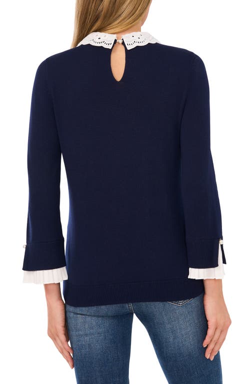 CECE CECE CONTRAST TRIM SWEATER 