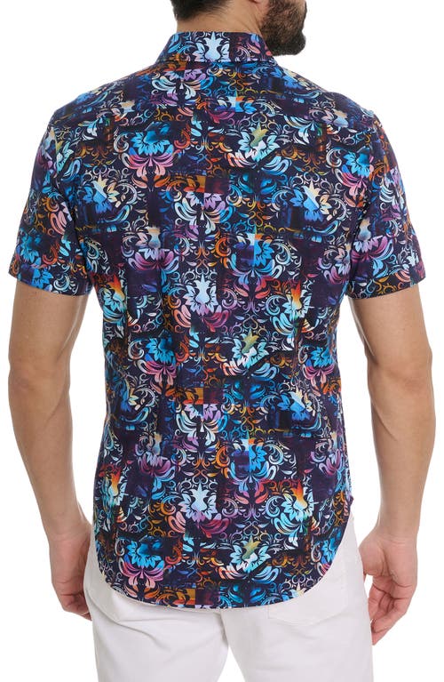 Robert Graham Orting Short Sleeve Button Down Shirt In Blue Multi