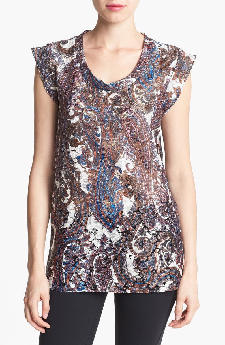 WAYF Paisley Print Lace Tunic | Nordstrom