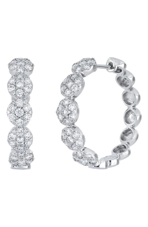 Mika Diamond Hoop Earrings in 18K White Gold