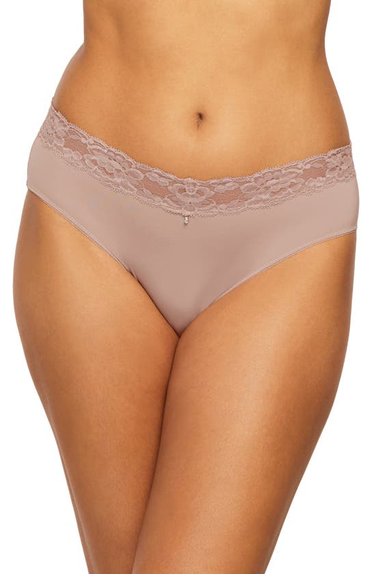 Montelle Intimates High Cut Lace Briefs In Moonshell