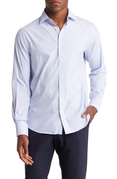 Grid Print Performance Sport Shirt