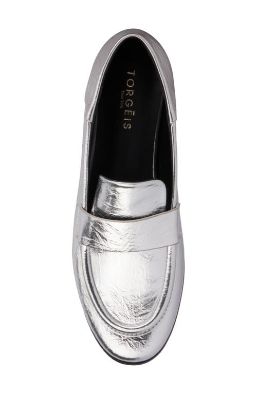 Torgeis Carleigh Moc Toe Loafer In Silver