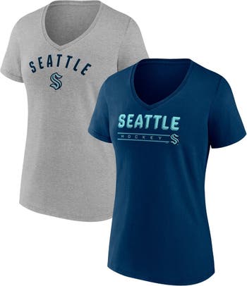 Women's Fanatics Branded White Seattle Kraken Team Pride Logo V-Neck T-Shirt
