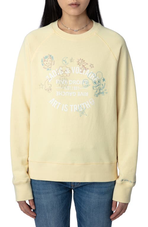 Zadig & Voltaire Metallic Embroidery Logo Sweatshirt in Shea at Nordstrom, Size X-Small