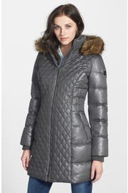kensie Faux Fur Trim Down & Feather Fill Coat (Online Only) | Nordstrom