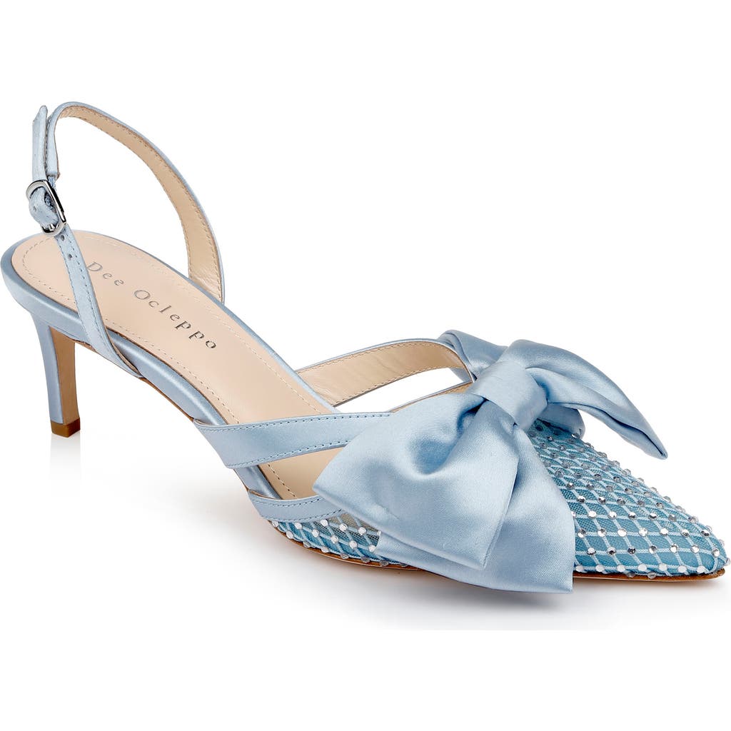 Dee Ocleppo Brazil Satin Slingback Pumps In Light Blue Satin